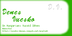 denes vucsko business card